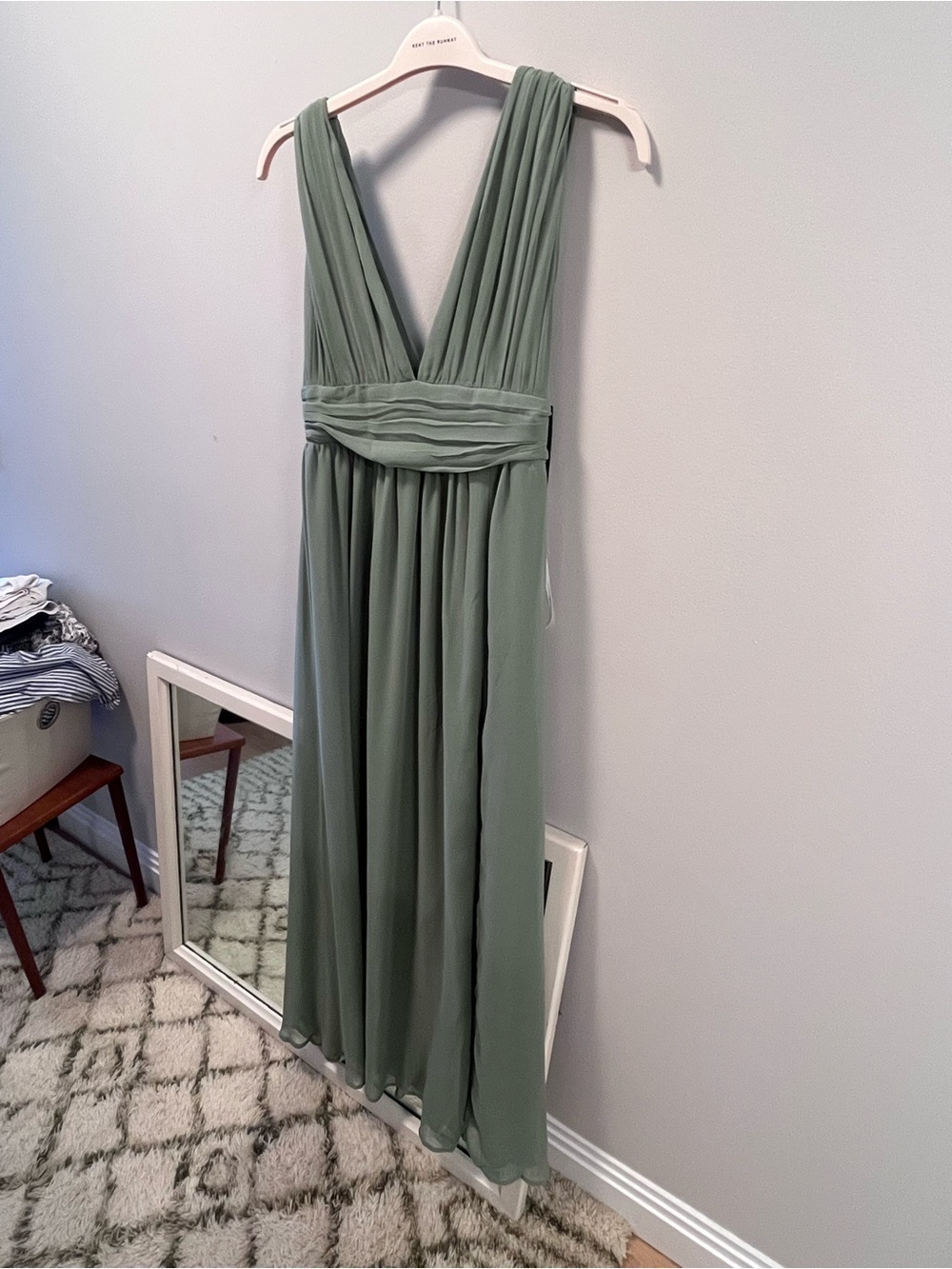Lulus size L sage green floor length dress